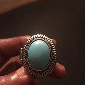 Surfing sand dunes blue stretch band ring